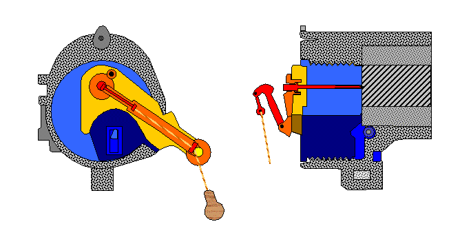 Vue de la culasse du 75,  fermée