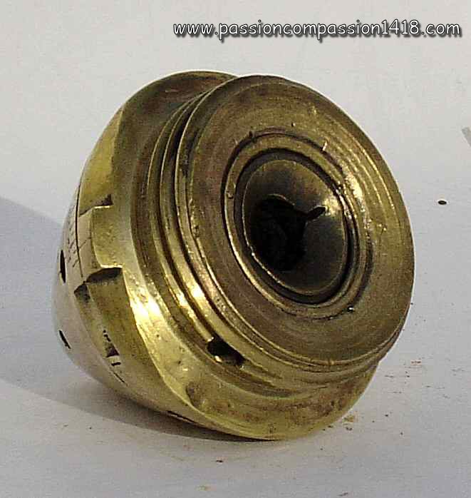 Belgian fuse for quick firing 77 mm gun, Reaer view, the impact percussion had been removed
